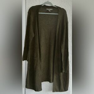 Lark & Grey Olive Green Women's Open Front Cardigan